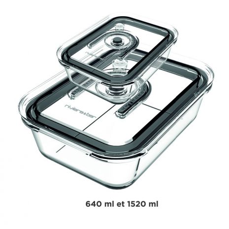 Kit de 2 boîtes en verre sous-vide pour PSV660 et PSV760 - Riviera-et-Bar Kit de 2 boîtes en verre sous-vide pour PSV660 et PSV760 - Riviera-et-Bar