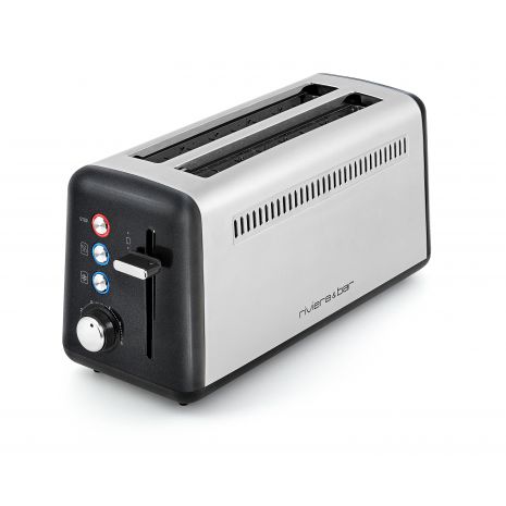 riviera&bar - Grille-pain inox 2 fentes extra-longues Noir nacré - Noir nacré - QGP349