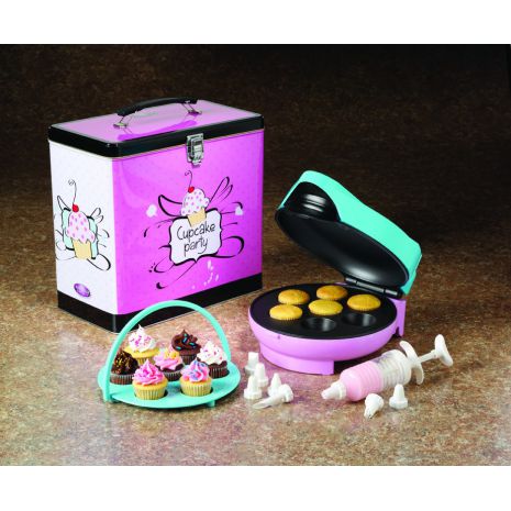 Machine à Mini Cupcakes ScrapCooking - Préparez 7 Cupcakes En 5 Min | Recette Incluse, 700W, Antiadhésive